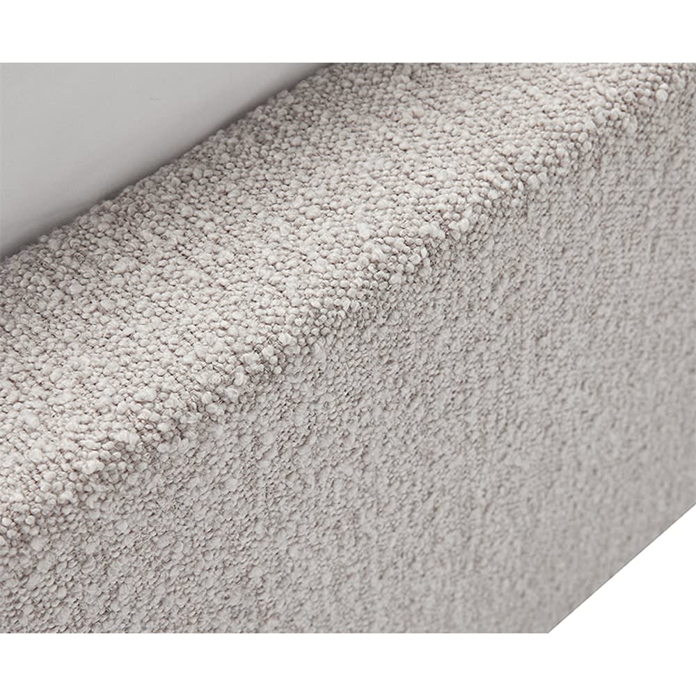 Maeve Gas Lift Bed Boucle Pumice King color Pumice