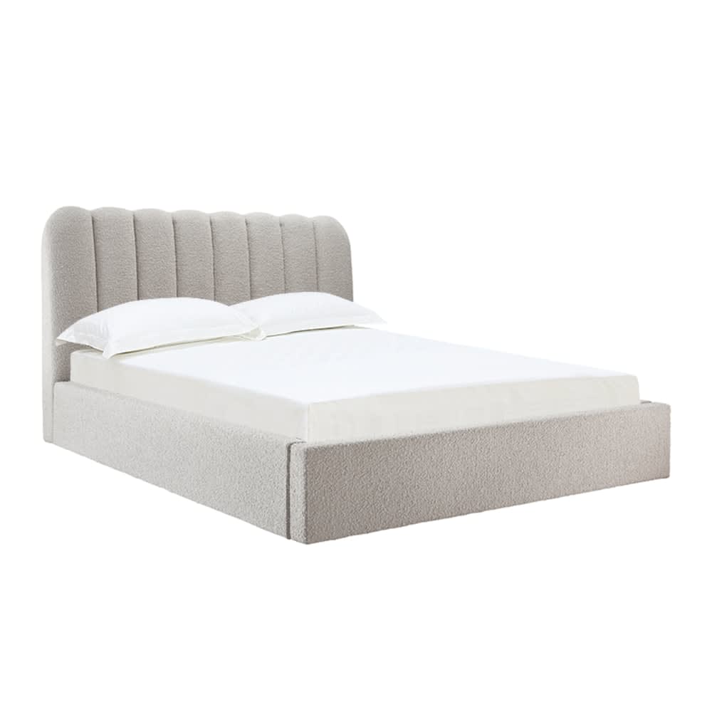 Maeve Gas Lift Bed Boucle Pumice Single color Pumice