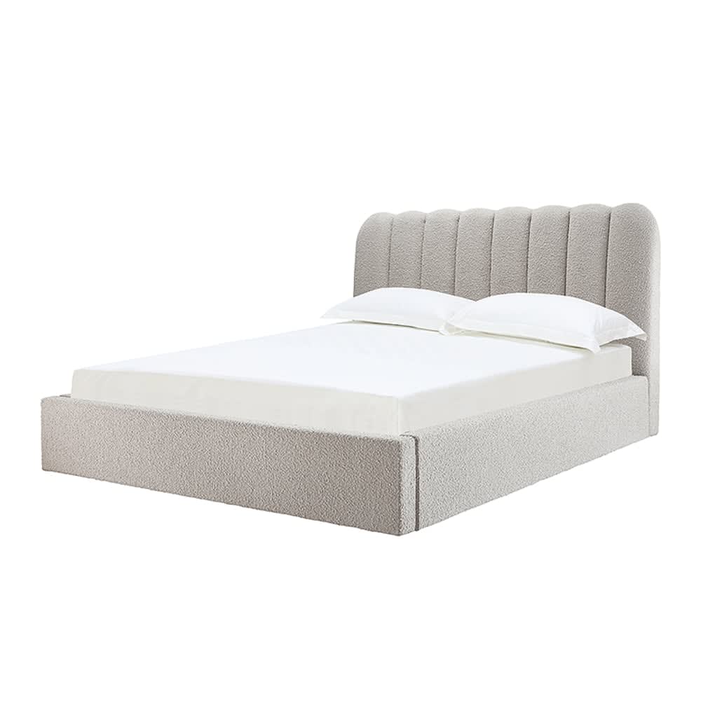 Maeve Gas Lift Bed Boucle Pumice Single color Pumice
