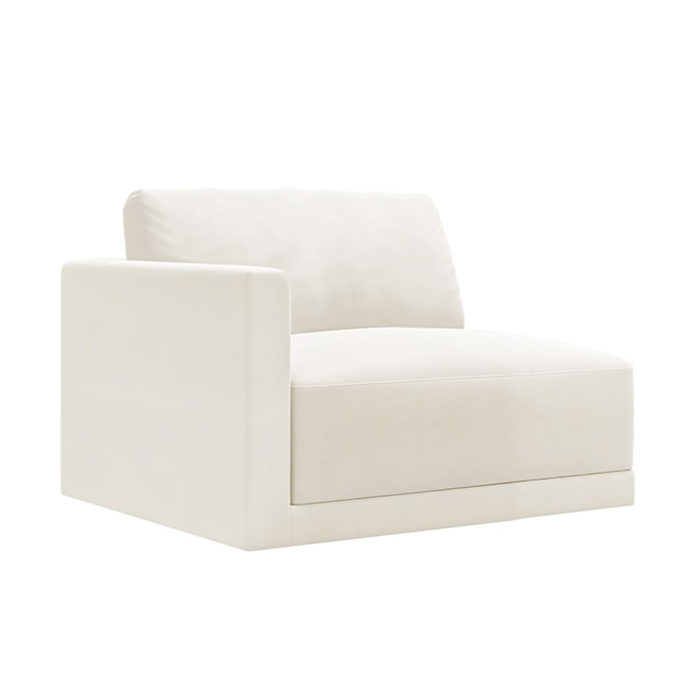 Haven Muse Flax Left Arm Facing Chair Module color Muse Flax