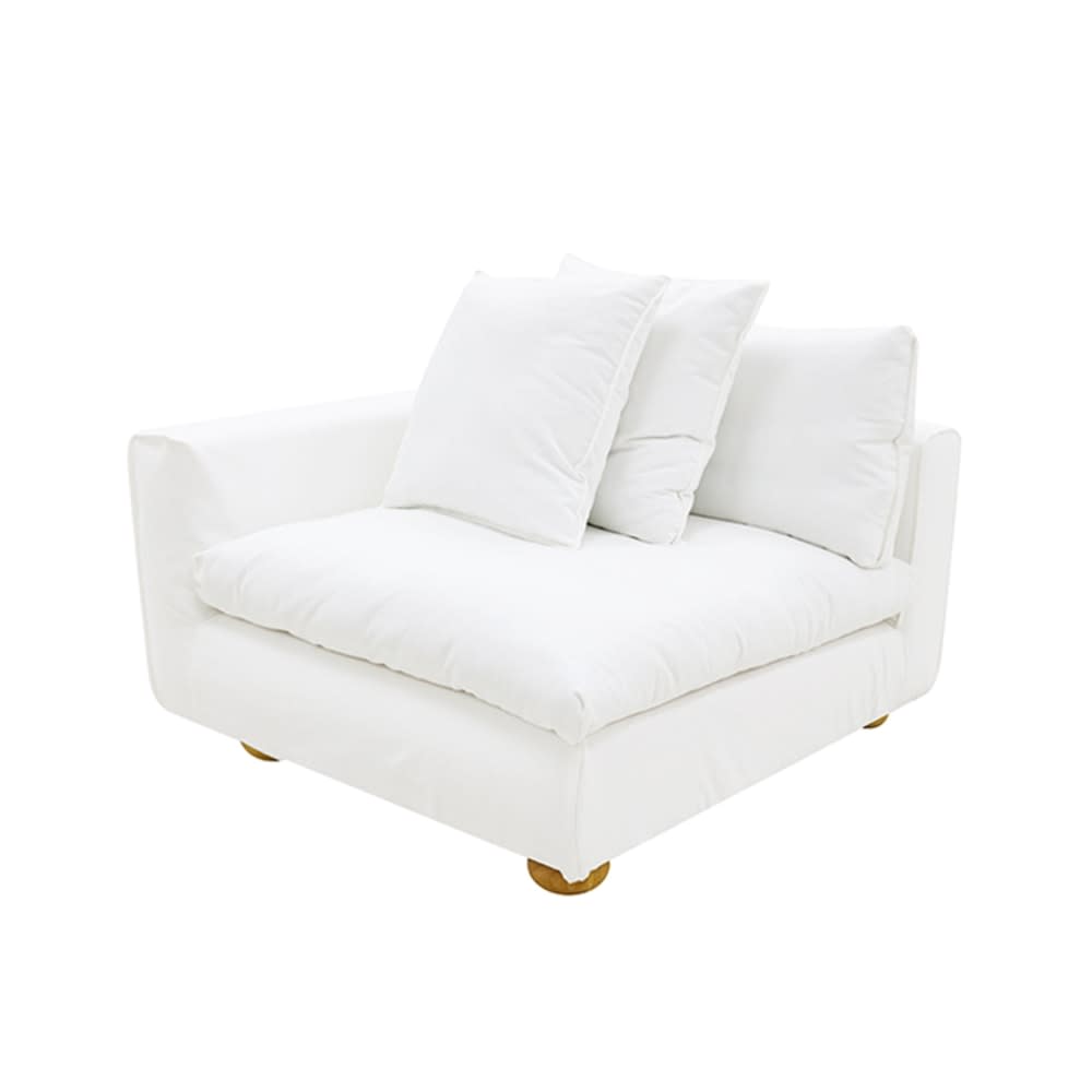 Tully Muse Frost Left Arm Facing Chair Module color Muse Frost