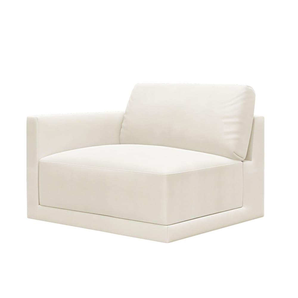 Haven Muse Flax Left Arm Facing Chair Module color Muse Flax