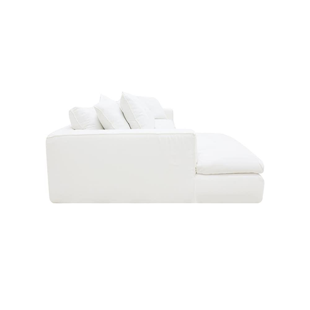 Tully Muse Frost Chaise Sofa Left Facing - 3 Seater color Muse Frost