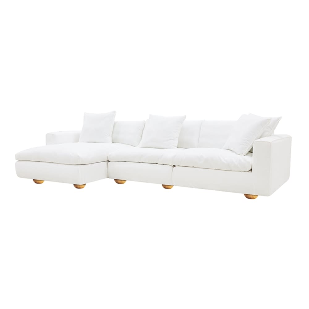 Tully Muse Frost Chaise Sofa Left Facing - 3 Seater color Muse Frost