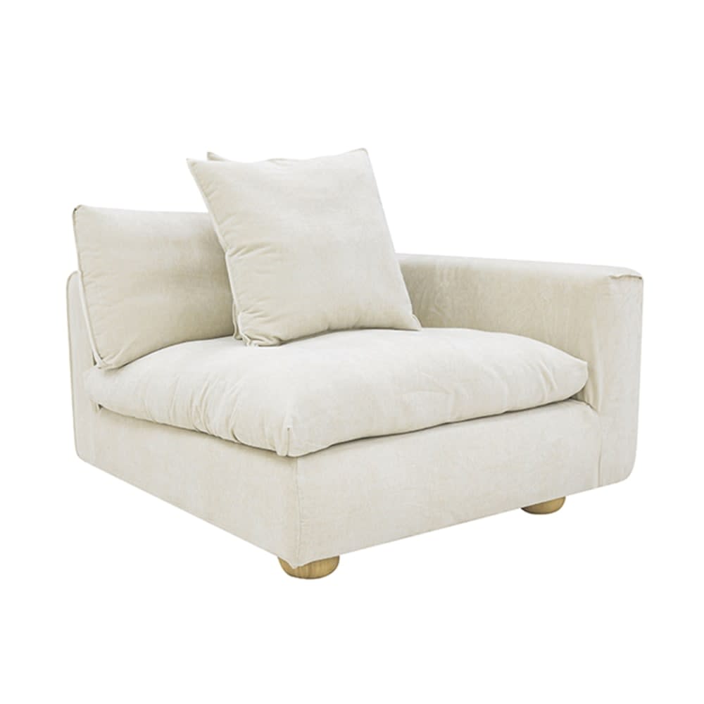 Tully Muse Flax Right Arm Facing Chair Module color Muse Flax