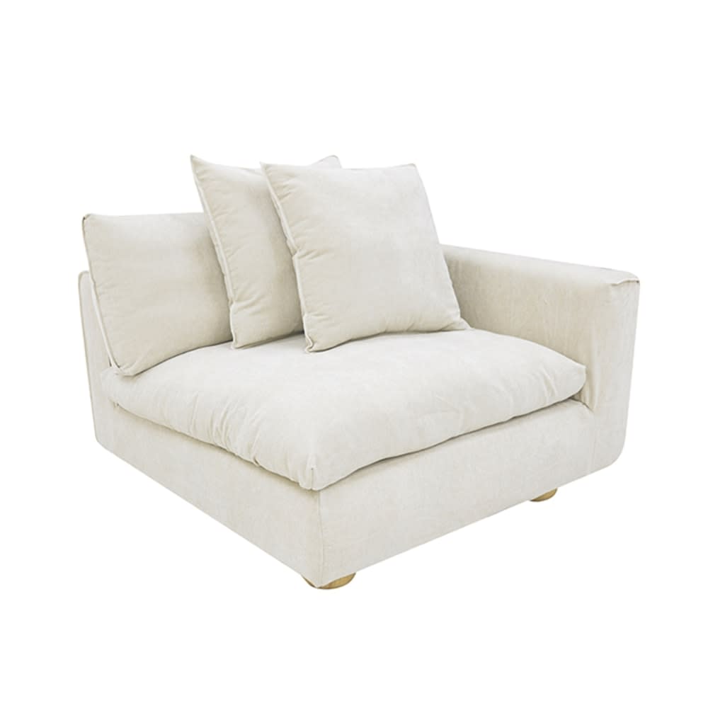 Tully Muse Flax Right Arm Facing Chair Module color Muse Flax