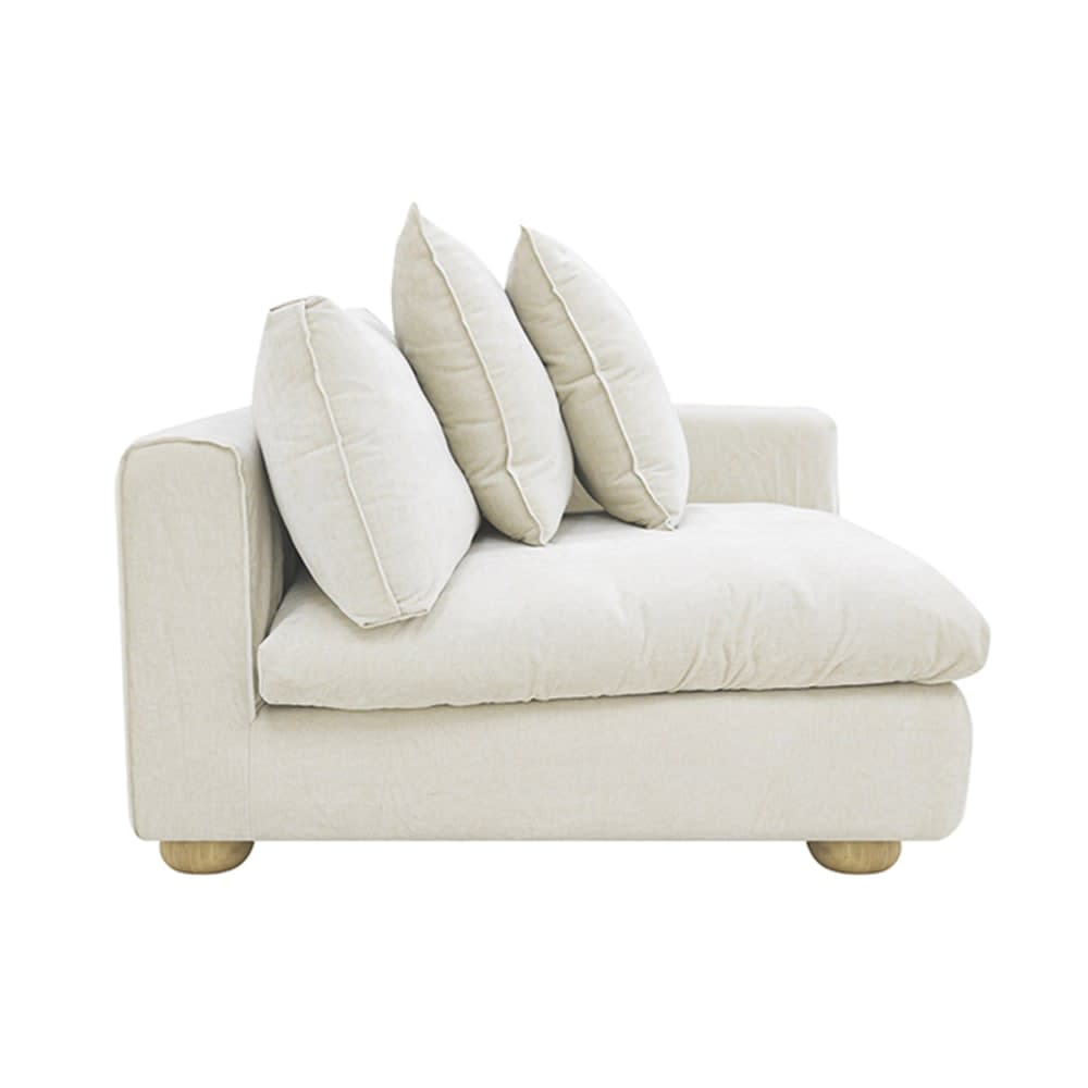 Tully Muse Flax Right Arm Facing Chair Module color Muse Flax