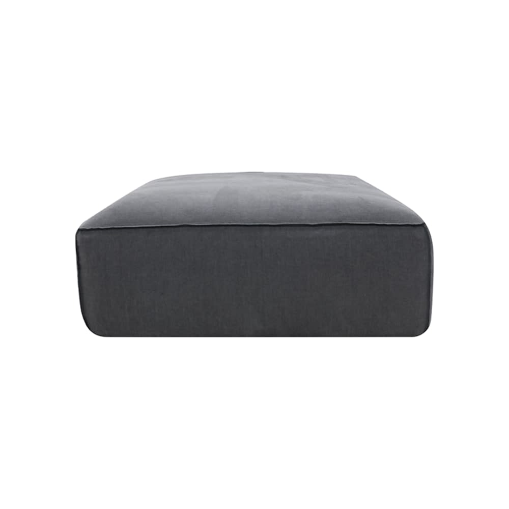 Riley Linen Charcoal Modular Big Ottoman color Linen Charcoal