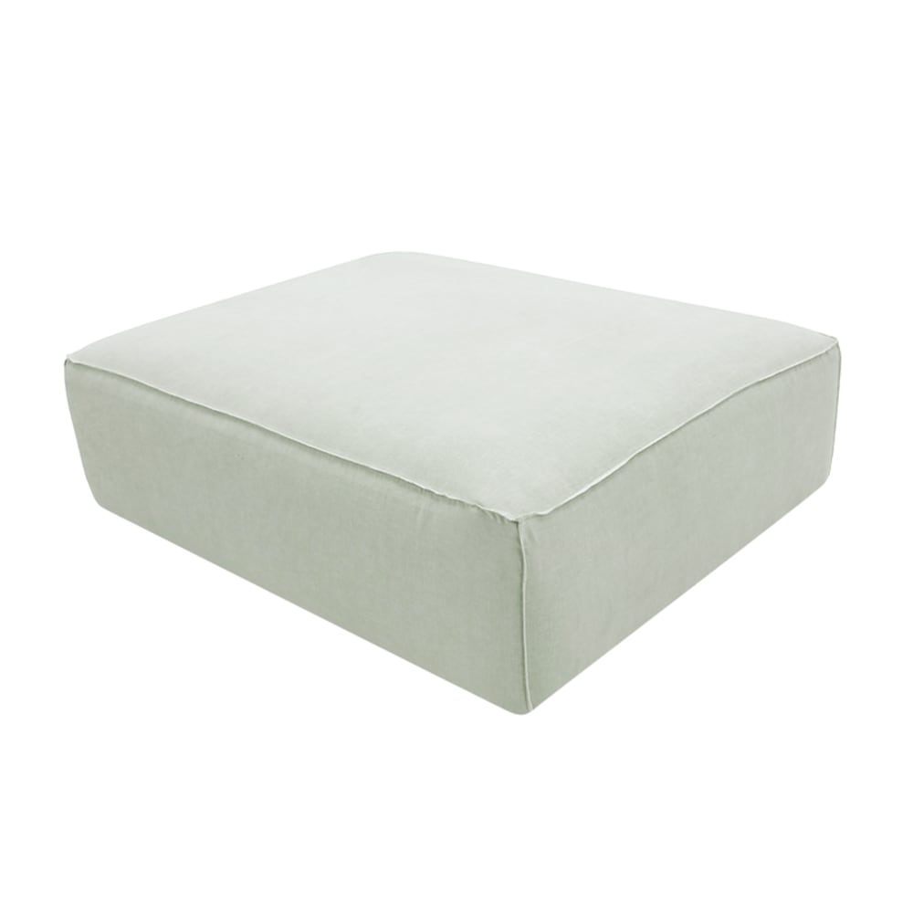 Riley Linen Oatmeal Modular Big Ottoman color Linen Oatmeal