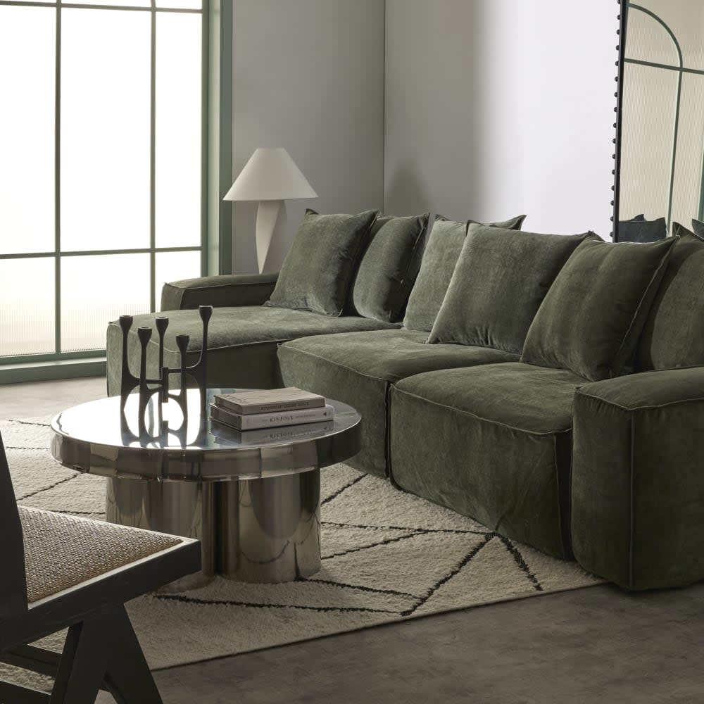 Riley Muse Forest Modular Sofa - 3 Seater Chaise color Muse Forest