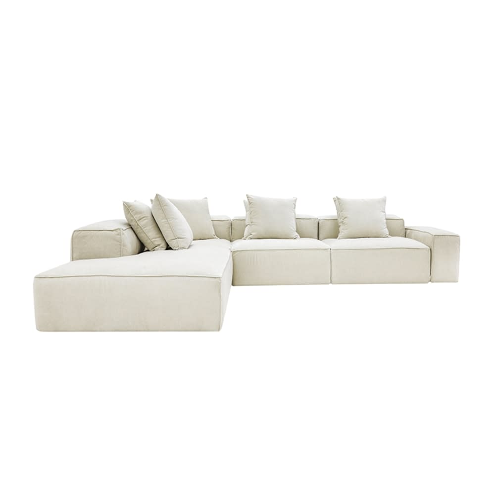 Riley Muse Flax Modular Sofa - Arm, 2x Armless, Corner, Left Terminal color Muse Flax