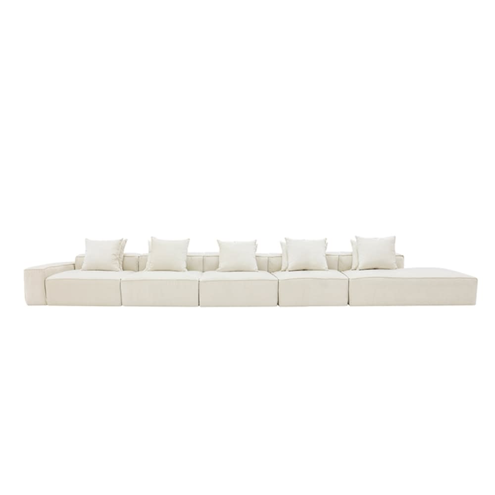 Riley Muse Flax Modular Sofa - 1x Arm, 4x Armless, 1x Right Terminal color Muse Flax