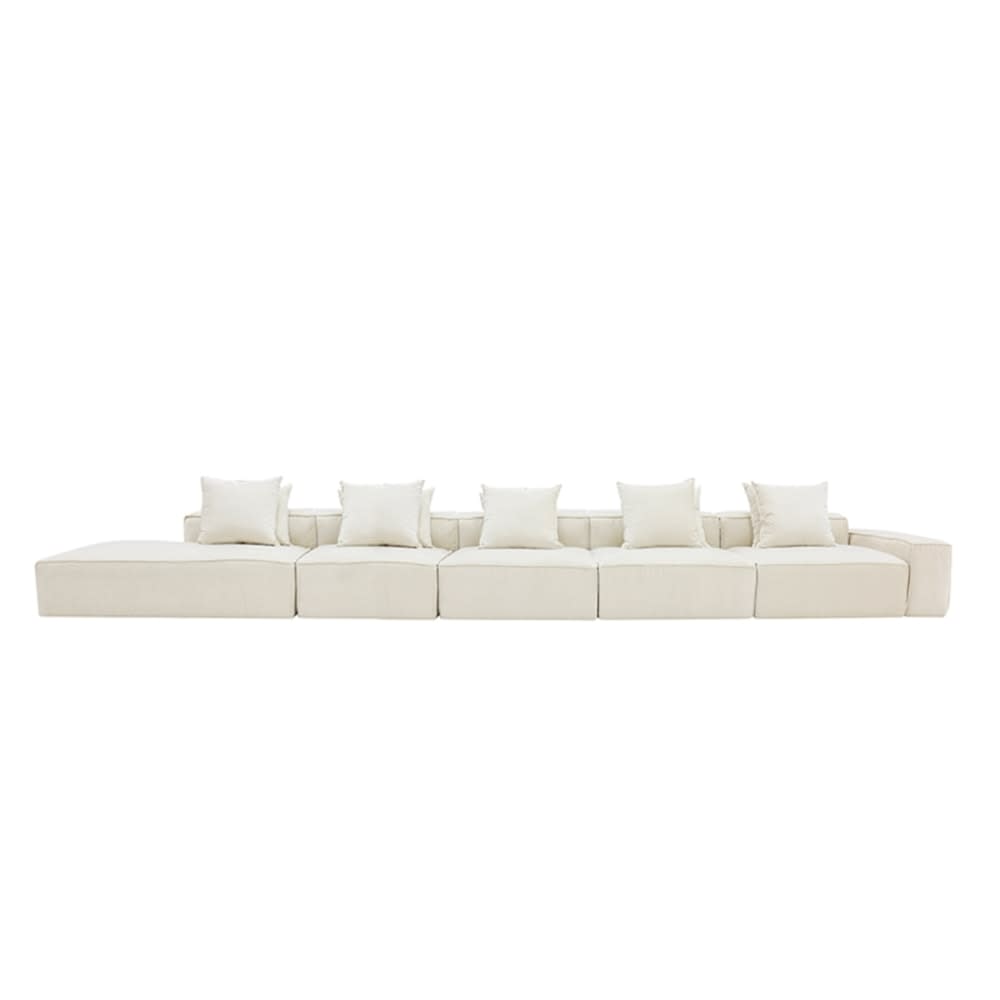 Riley Muse Flax Modular Sofa - 1x Arm, 4x Armless, 1x Left Terminal color Muse Flax