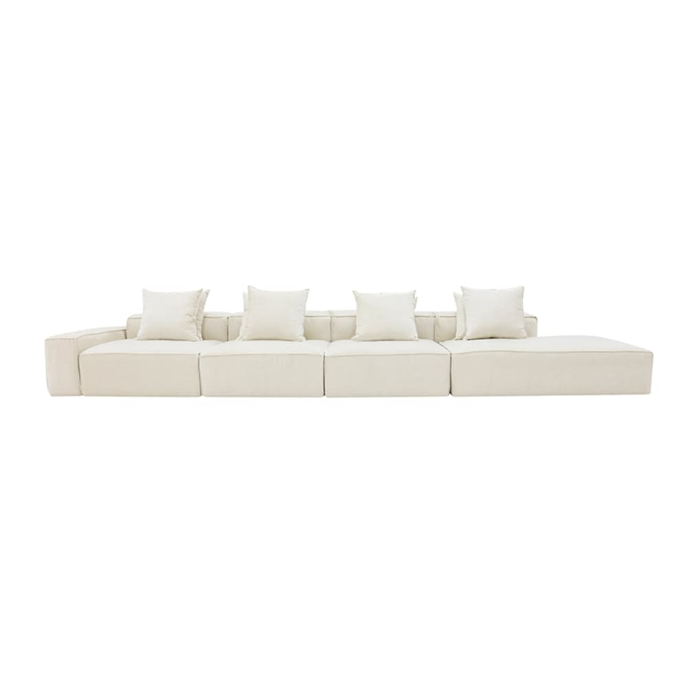 Riley Muse Flax Modular Sofa - 1x Arm, 3x Armless, 1x Right Terminal color Muse Flax
