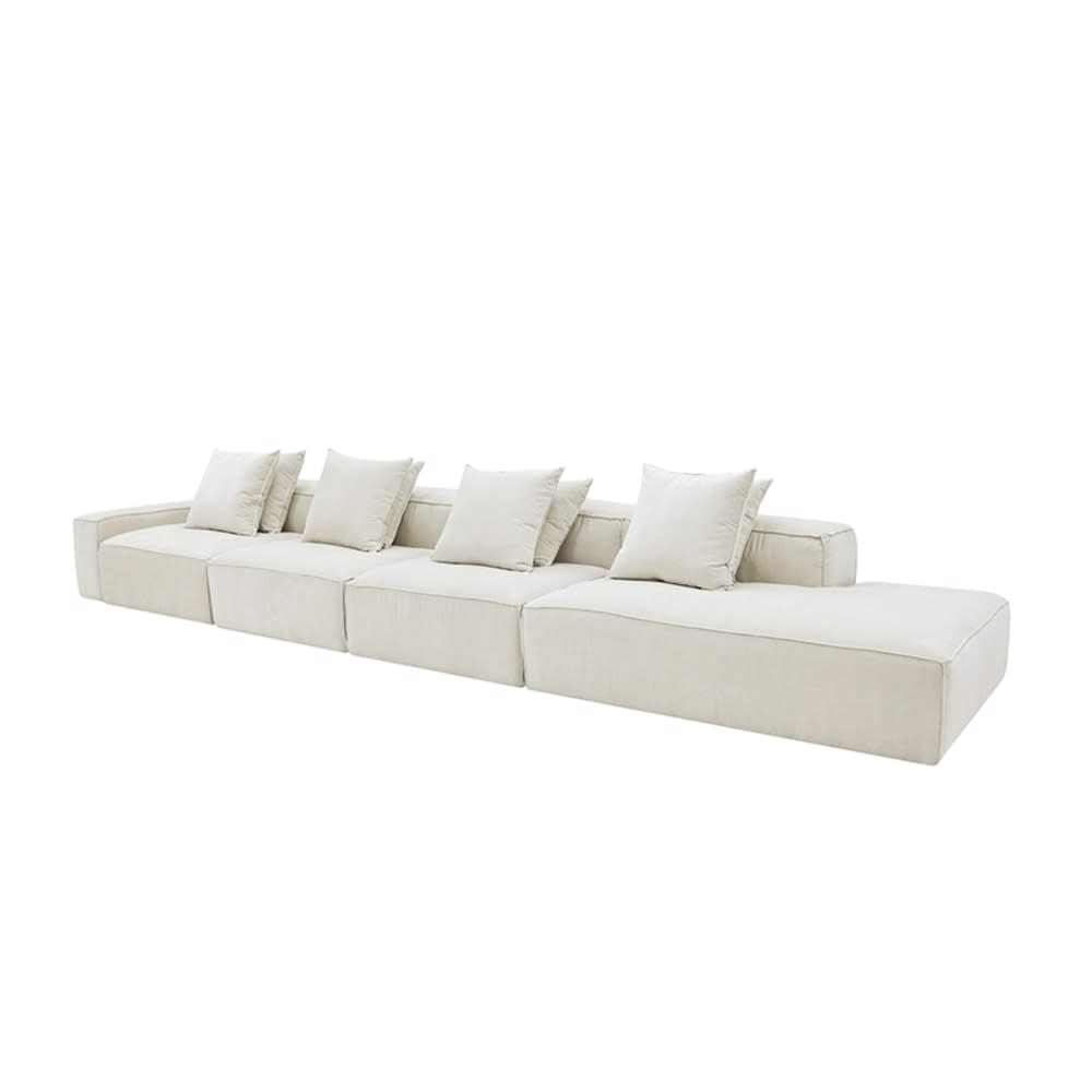 Riley Muse Flax Modular Sofa - 1x Arm, 3x Armless, 1x Right Terminal color Muse Flax