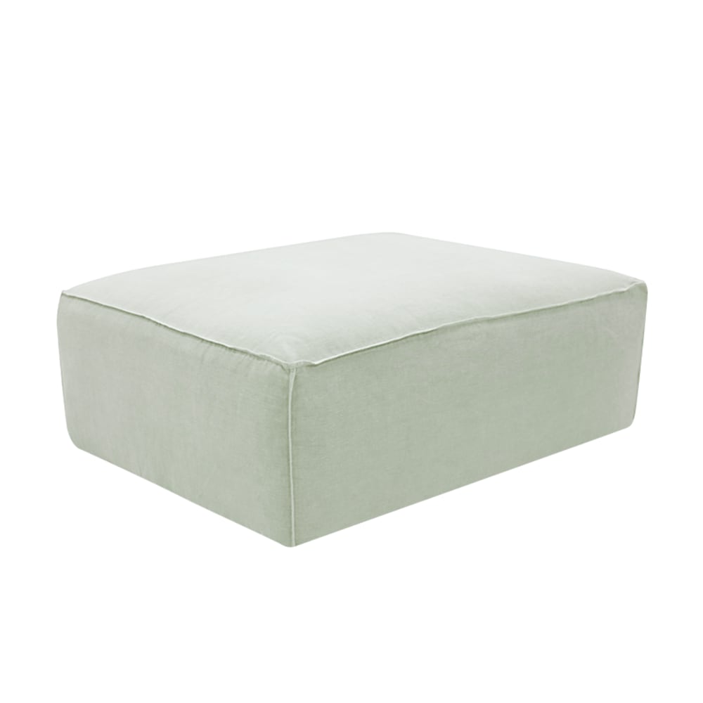 Riley Linen Oatmeal Modular Small Ottoman color Linen Oatmeal