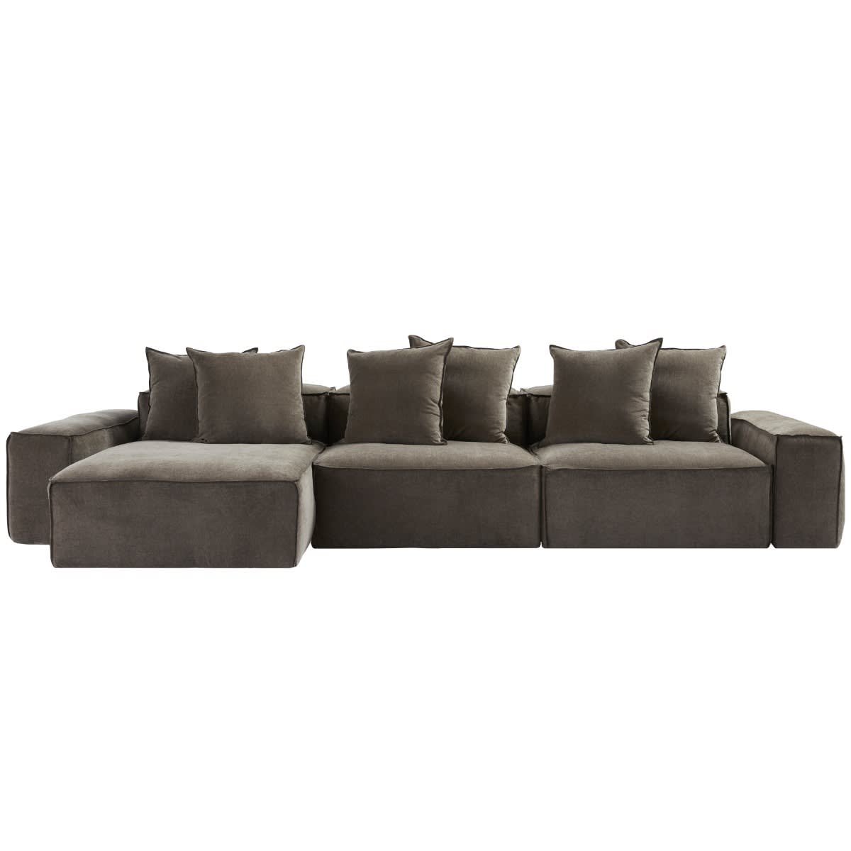 Riley Muse Mink Modular Sofa - 3 Seater Chaise color Muse Mink