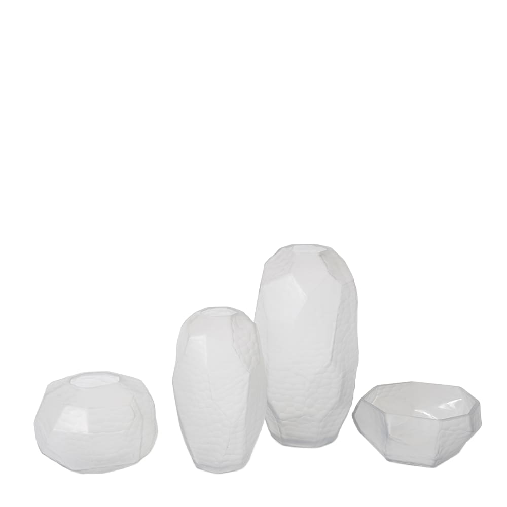 Rufus Vase Frosted Glass White - 35cm color White