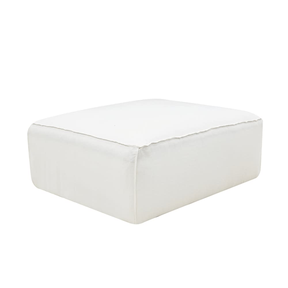 Riley Linen Pure White Modular Small Ottoman color Linen Pure White