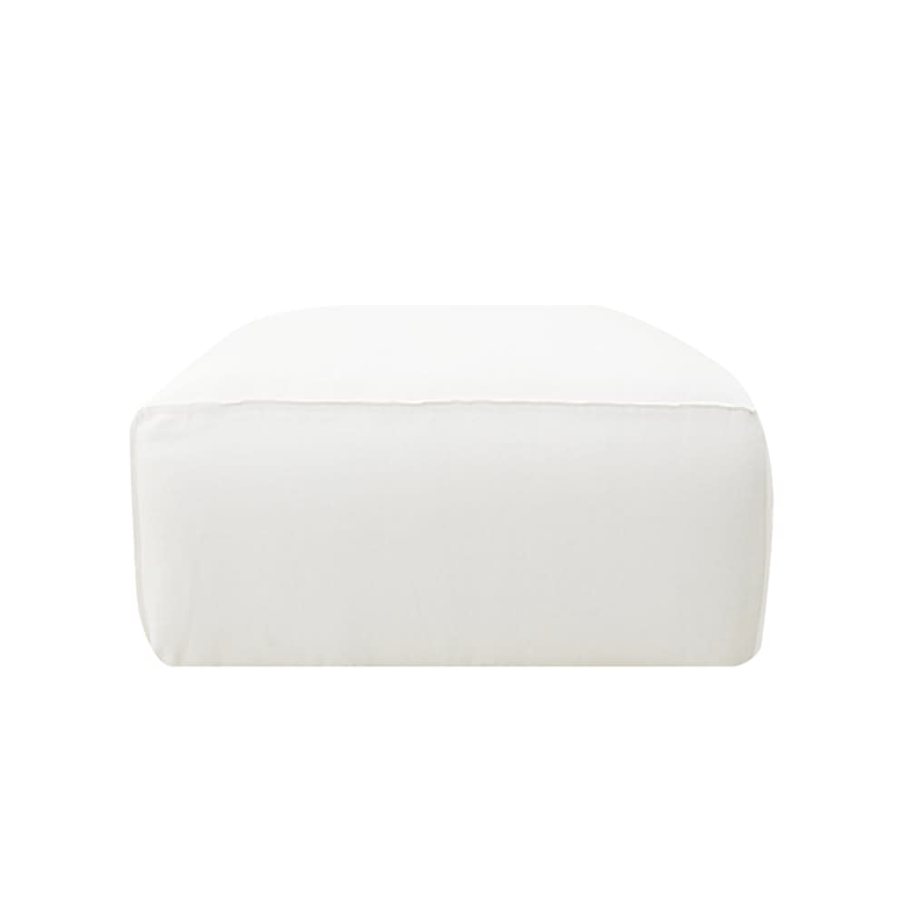 Riley Linen Pure White Modular Small Ottoman color Linen Pure White