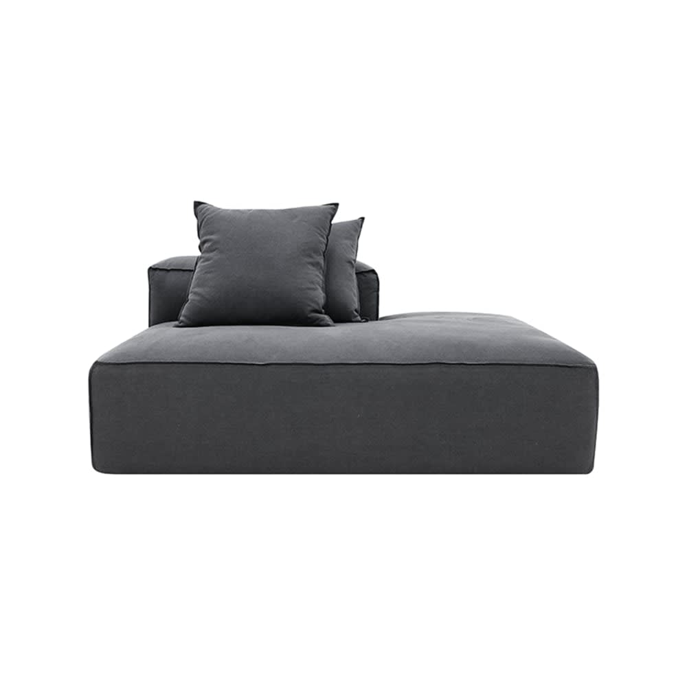 Riley Linen Charcoal Module Terminal Right Arm Facing Slip Cover color Charcoal