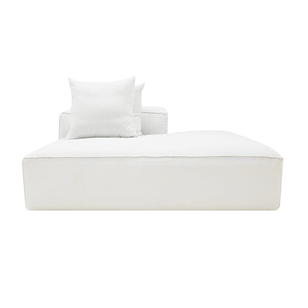Riley Linen Pure White Module Terminal Right Arm Facing Slip Cover color Linen Pure White