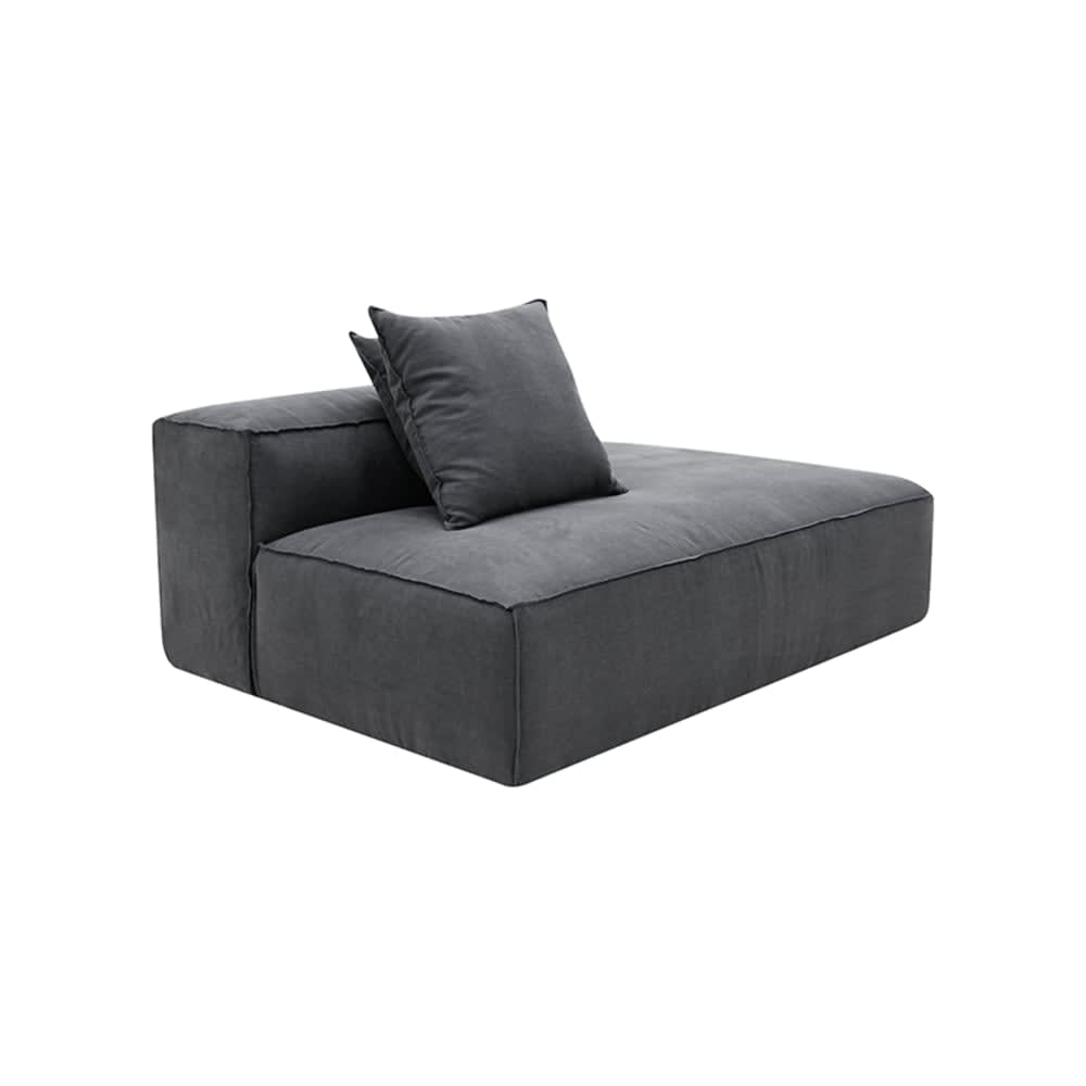 Riley Linen Charcoal Module Terminal Right color Linen Charcoal