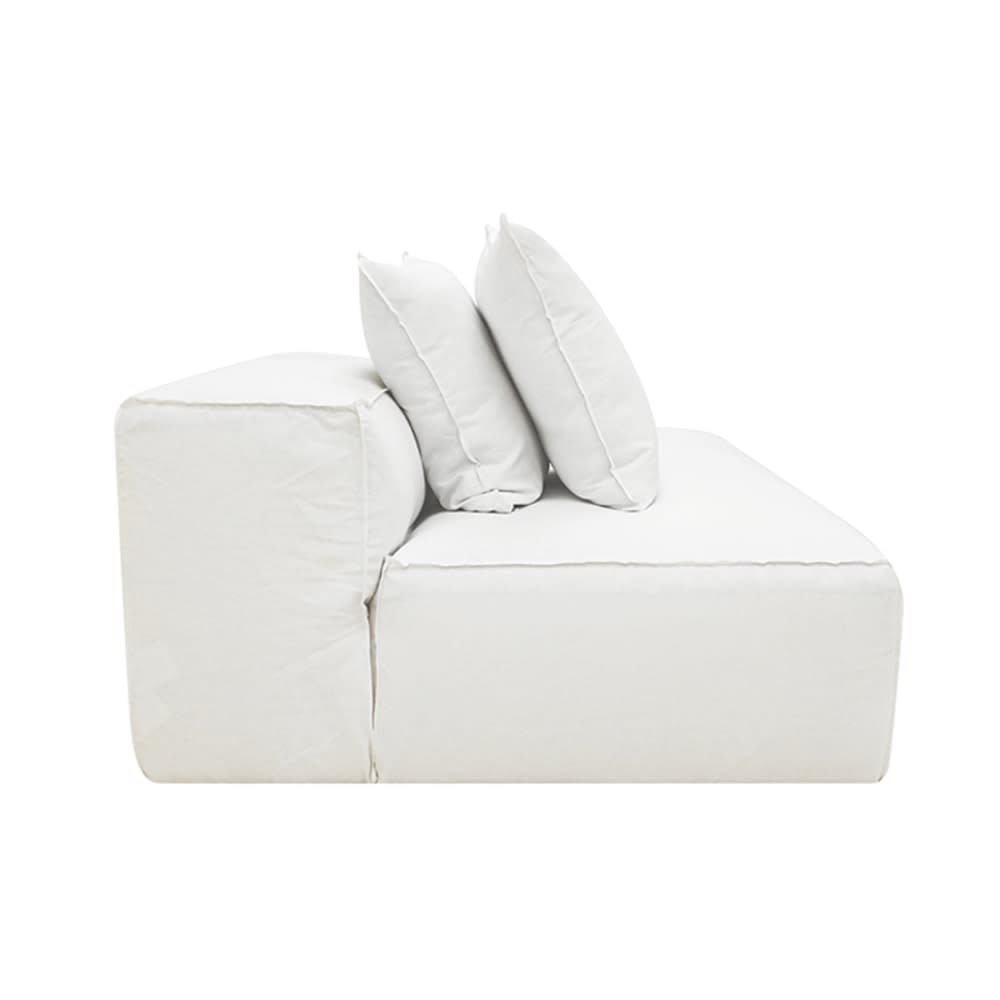 Riley Linen Pure White Terminal Right Sofa Module color Linen Pure White