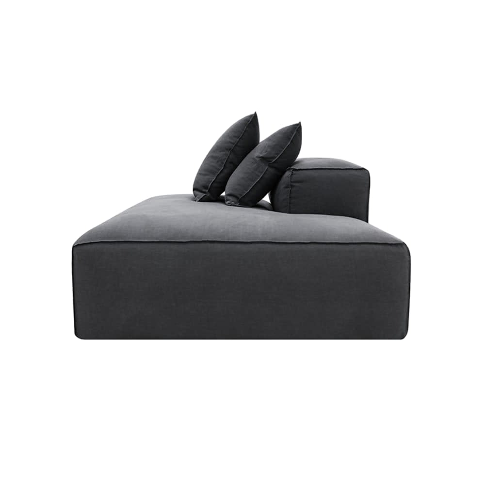 Riley Linen Charcoal Module Terminal Right color Linen Charcoal