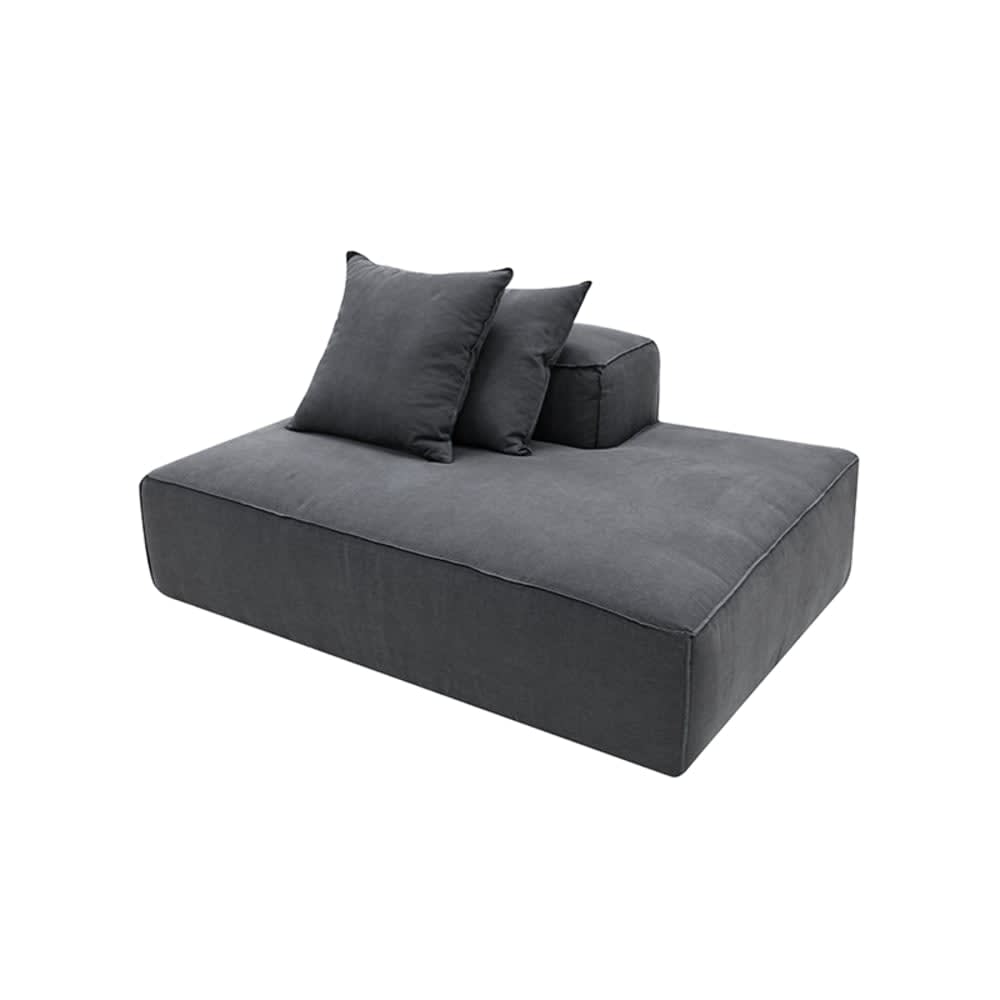 Riley Linen Charcoal Module Terminal Right color Linen Charcoal
