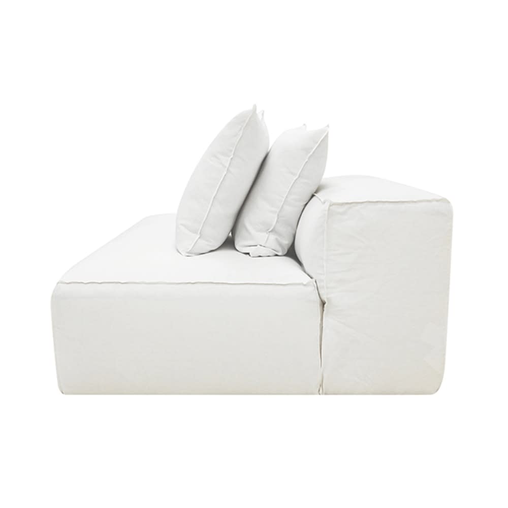Riley Linen Pure White Module Terminal Left color Linen Pure White