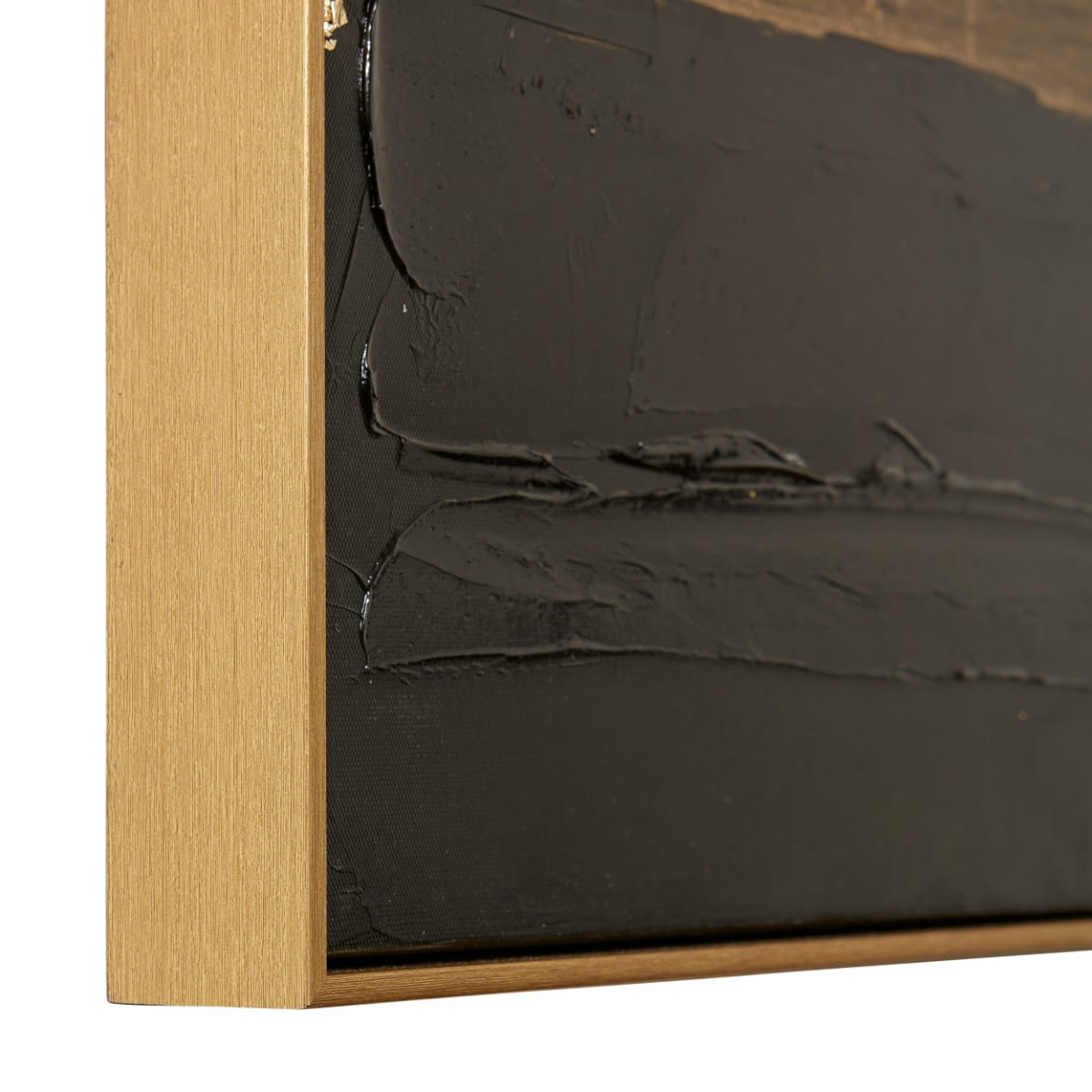 Archi Abstract Hand Painted Wall Art Black Gold - 90cm x 90cm 