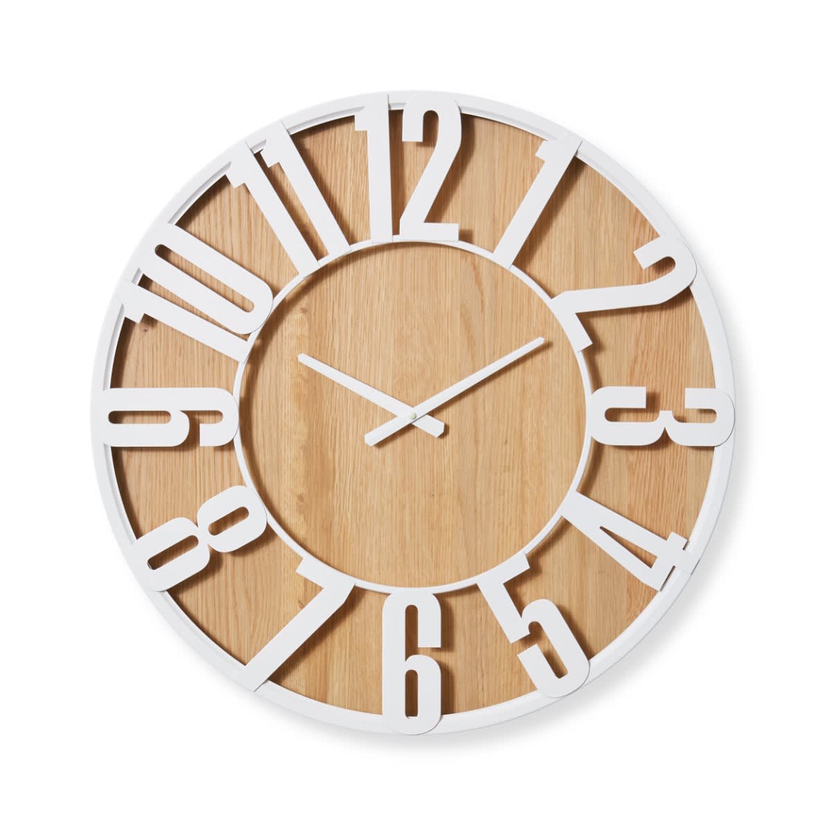 Haddon Wall Clock White - 60cm x 5cm color White/Natural