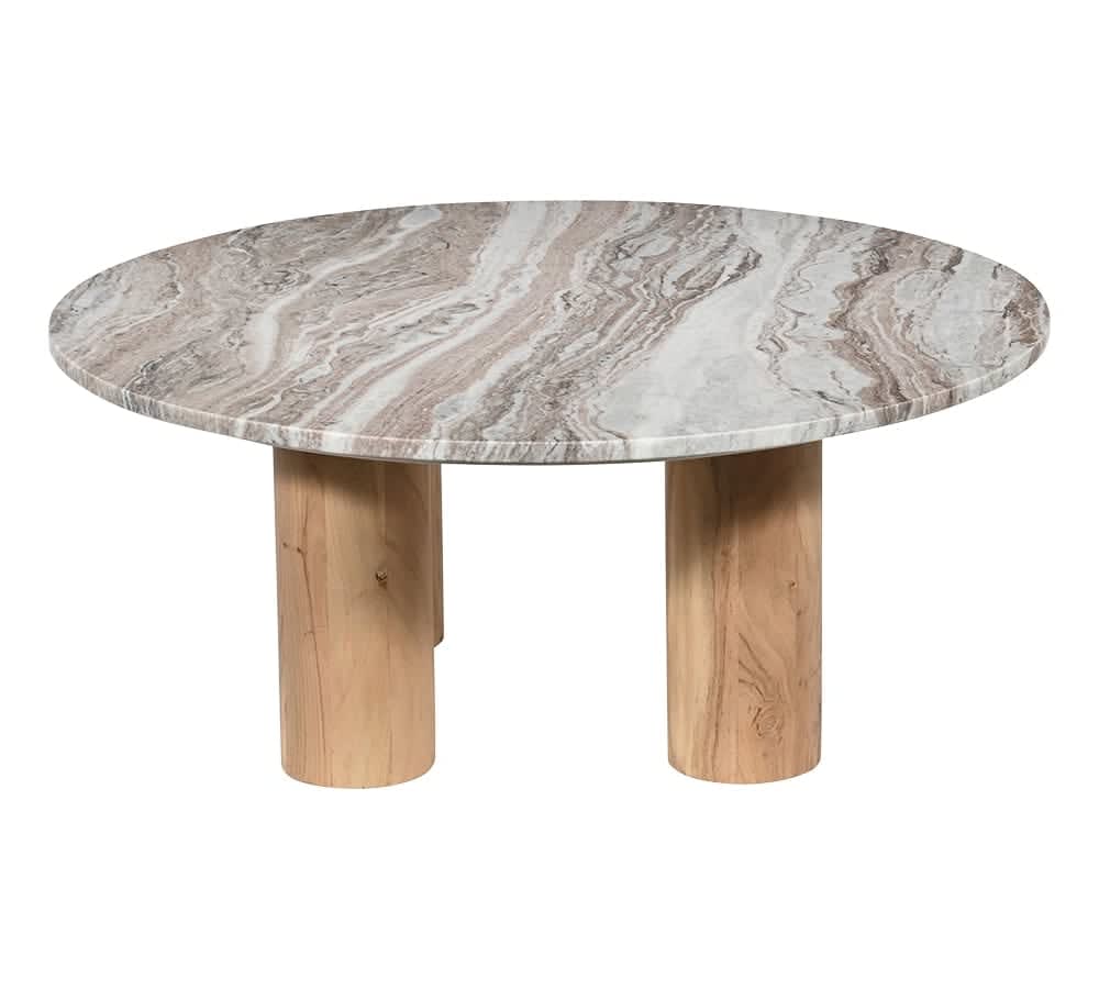 Adara Coffee Table Toronto Marble & Acacia Wood color Sawar Marble & Acacia