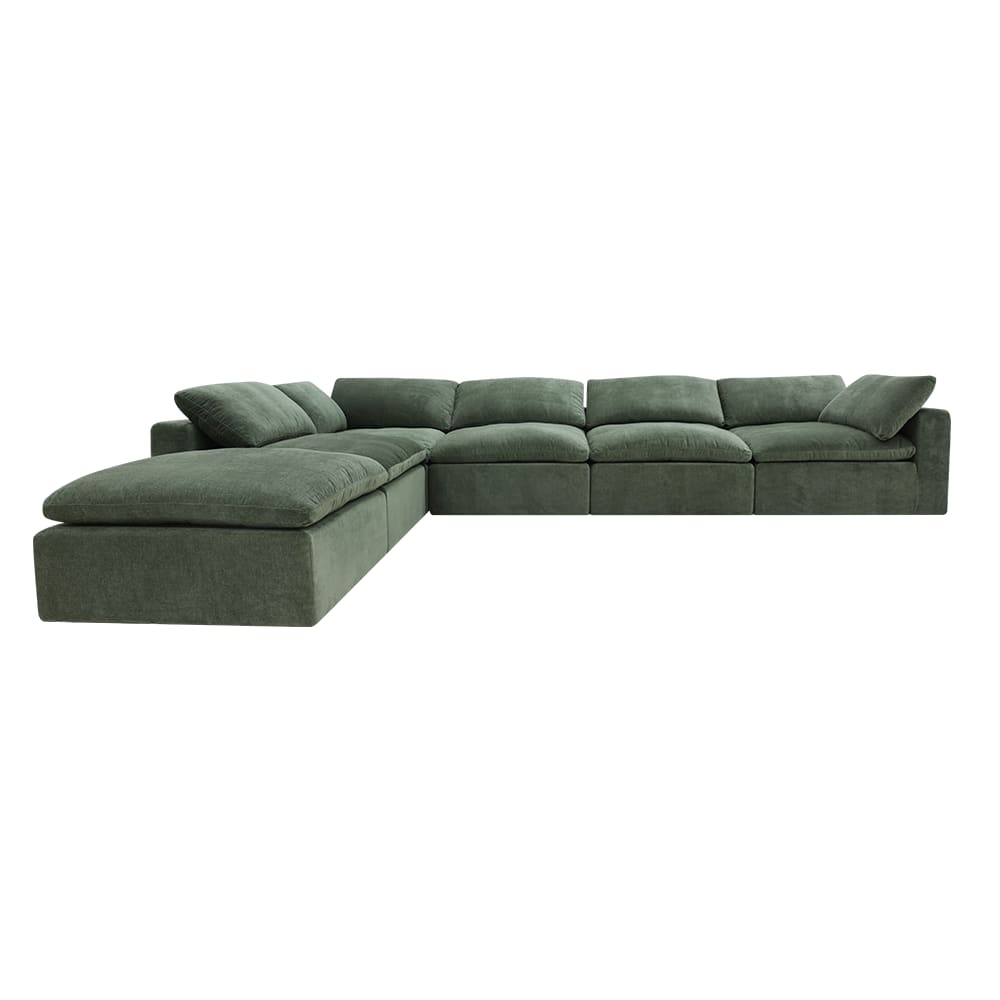 Cloud Deep Muse Forest Modular Sofa - 6 Piece color Muse Forest