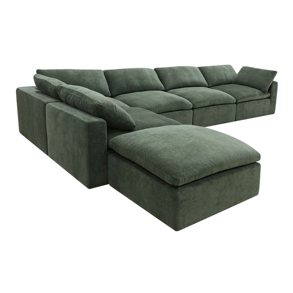 Cloud Deep Muse Forest Modular Sofa - 6 Piece color Muse Forest