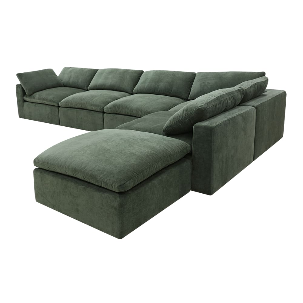 Cloud Deep Muse Forest Modular Sofa - 6 Piece color Muse Forest