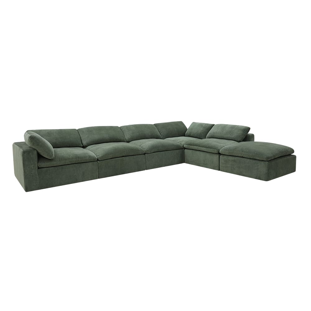 Cloud Deep Muse Forest Modular Sofa - 6 Piece color Muse Forest