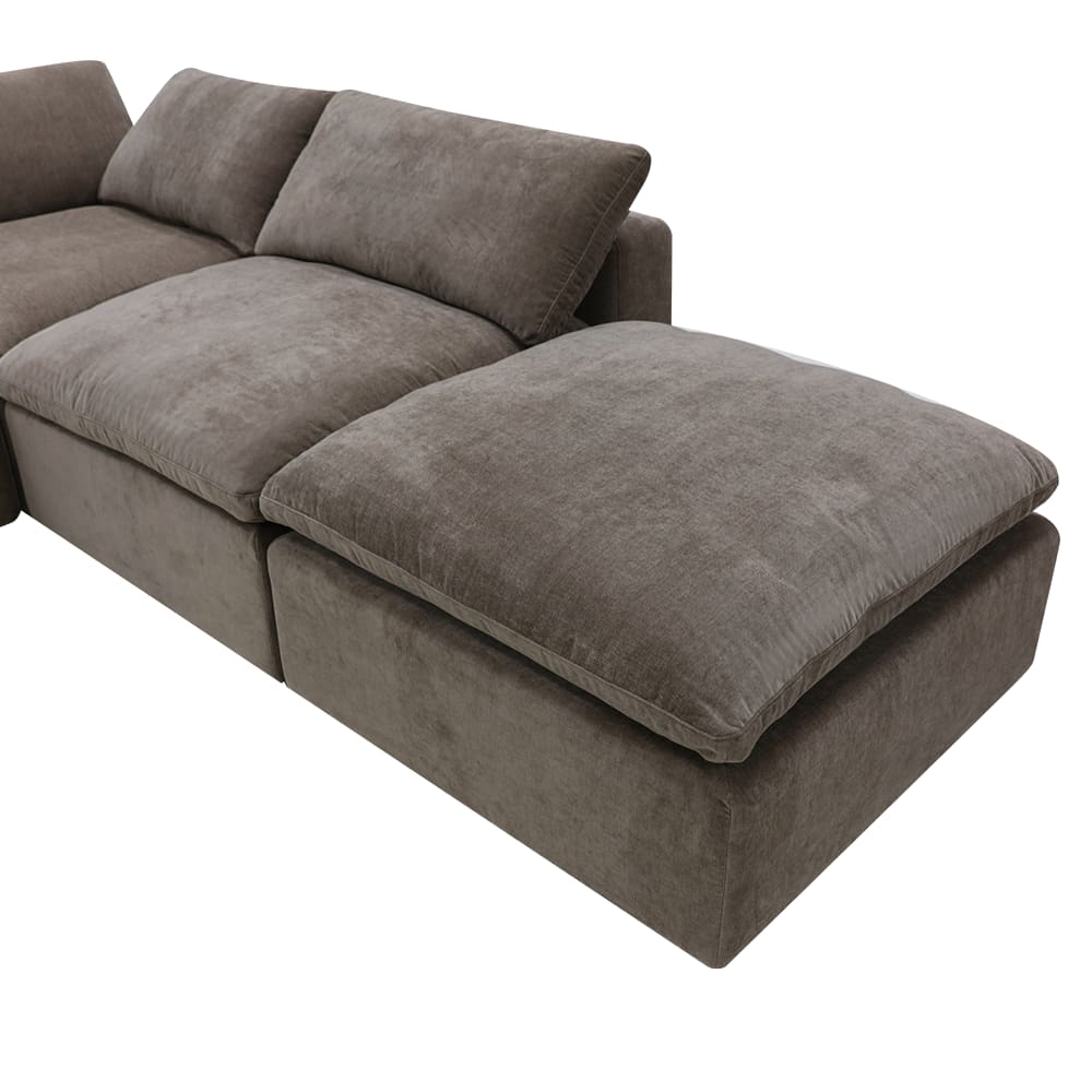 Cloud Deep Muse Mink Modular Sofa - 5 Piece color Muse Mink