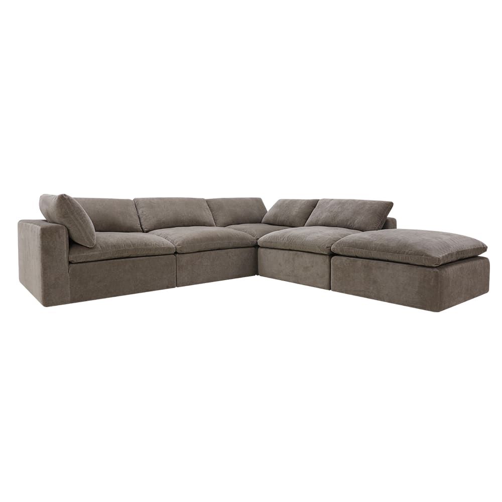 Cloud Deep Muse Mink Modular Sofa - 5 Piece color Muse Mink