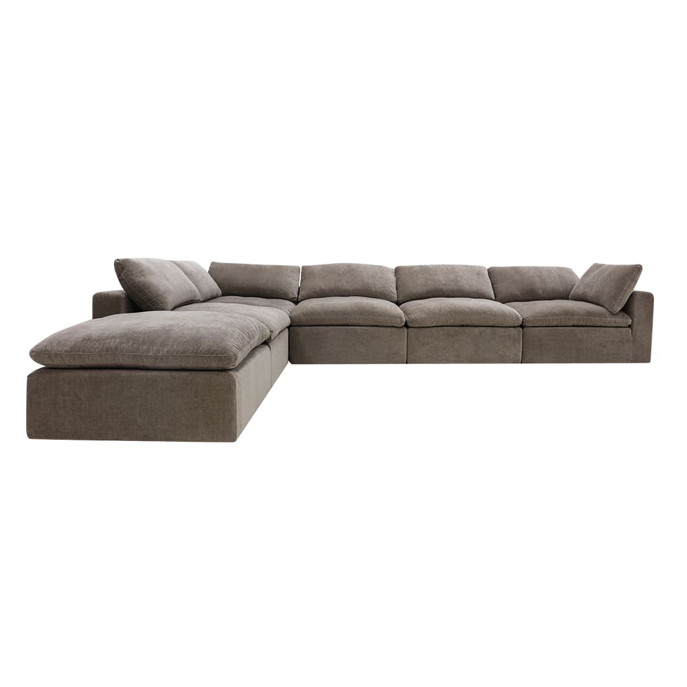 Cloud Deep Muse Mink Modular Sofa - 6 Piece color Muse Mink