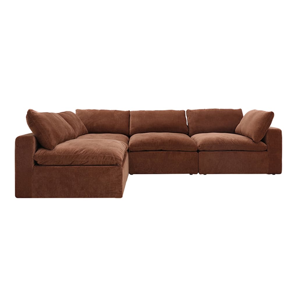 Cloud Muse Rust Modular Sofa - 4 Piece color Muse Rust