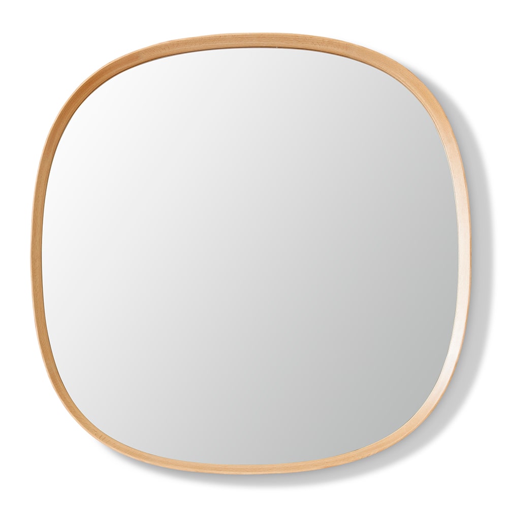 Buy Maha Square Round Mirror Natural - 100 x 6 x 100cm - Elme Living ...