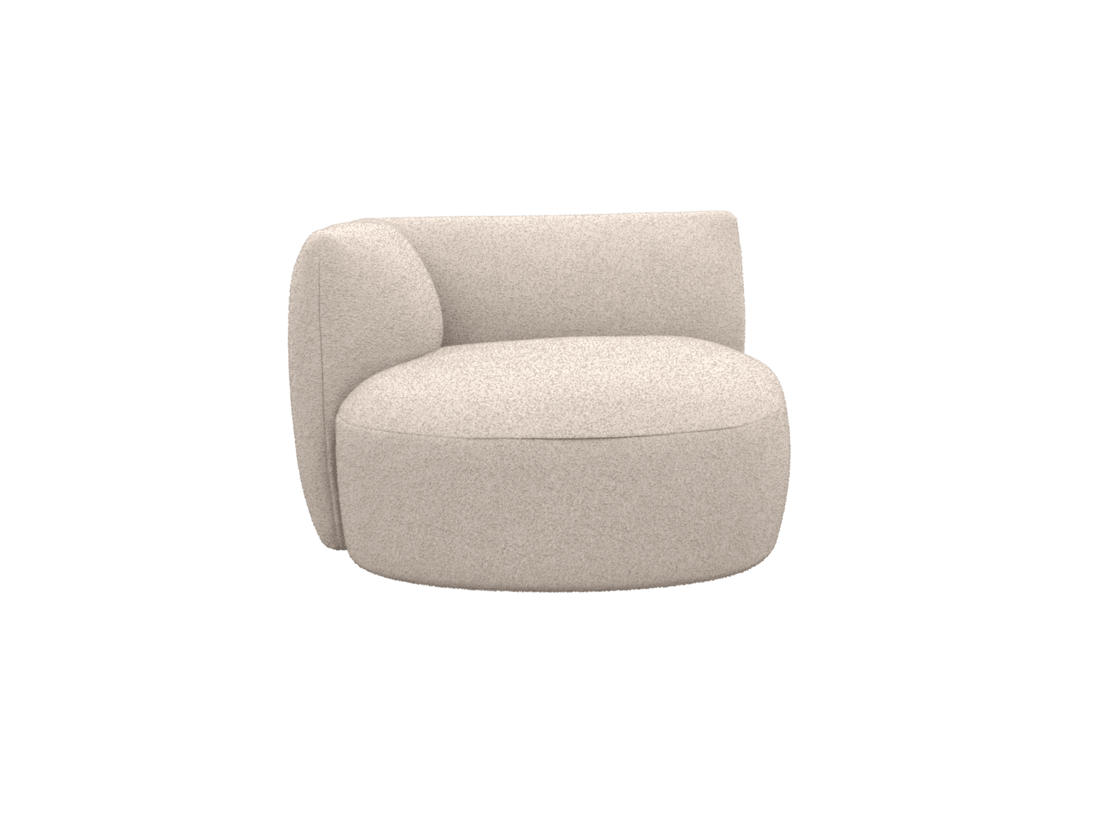 Buy Dillon Boucle Pumice Round Chaise Left Arm Facing Module - Elme ...