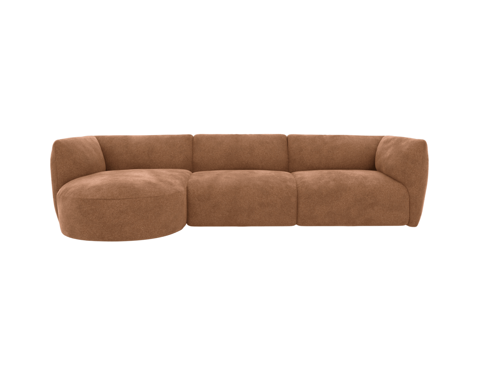 Buy Dillon Tribute Chestnut Round Chaise Sofa - 3 Seater - Elme Living ...