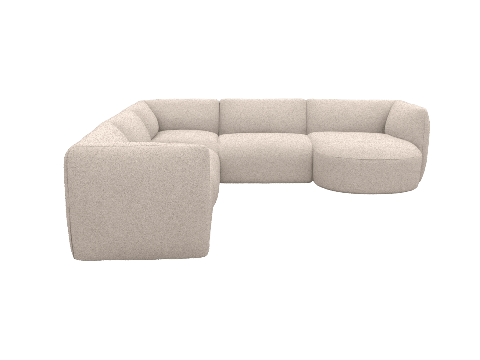 Buy Dillon Boucle Pumice Corner Modular Sofa with Chaise RAF - 5 Seater ...