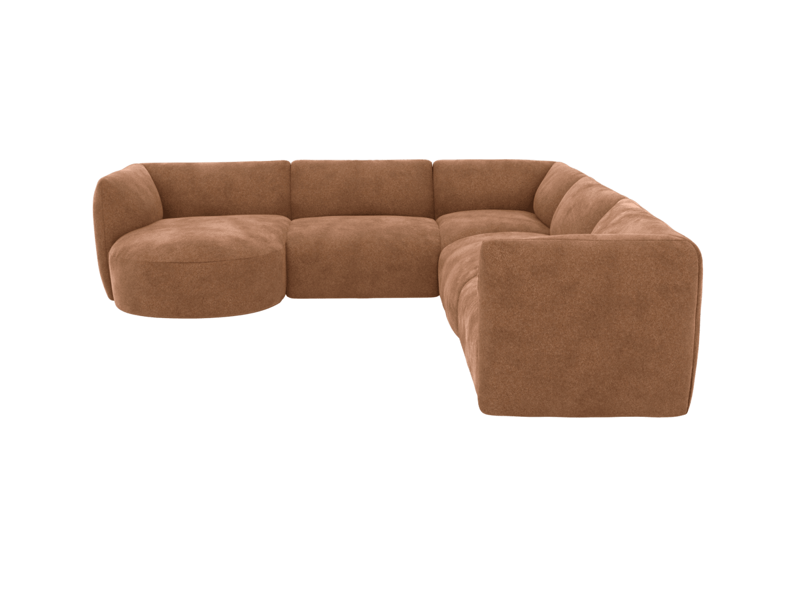 Buy Dillon Tribute Chestnut 5 Seater Corner Modular With Round Chaise ...