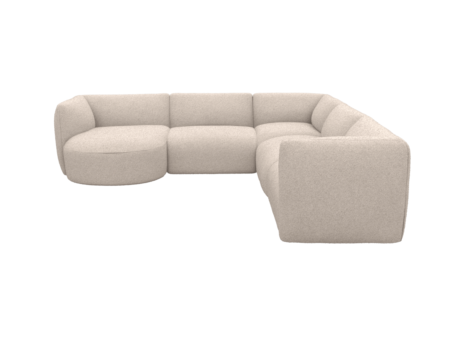Buy Dillon Boucle Pumice Corner Modular Sofa with Chaise LAF - 5 Seater ...