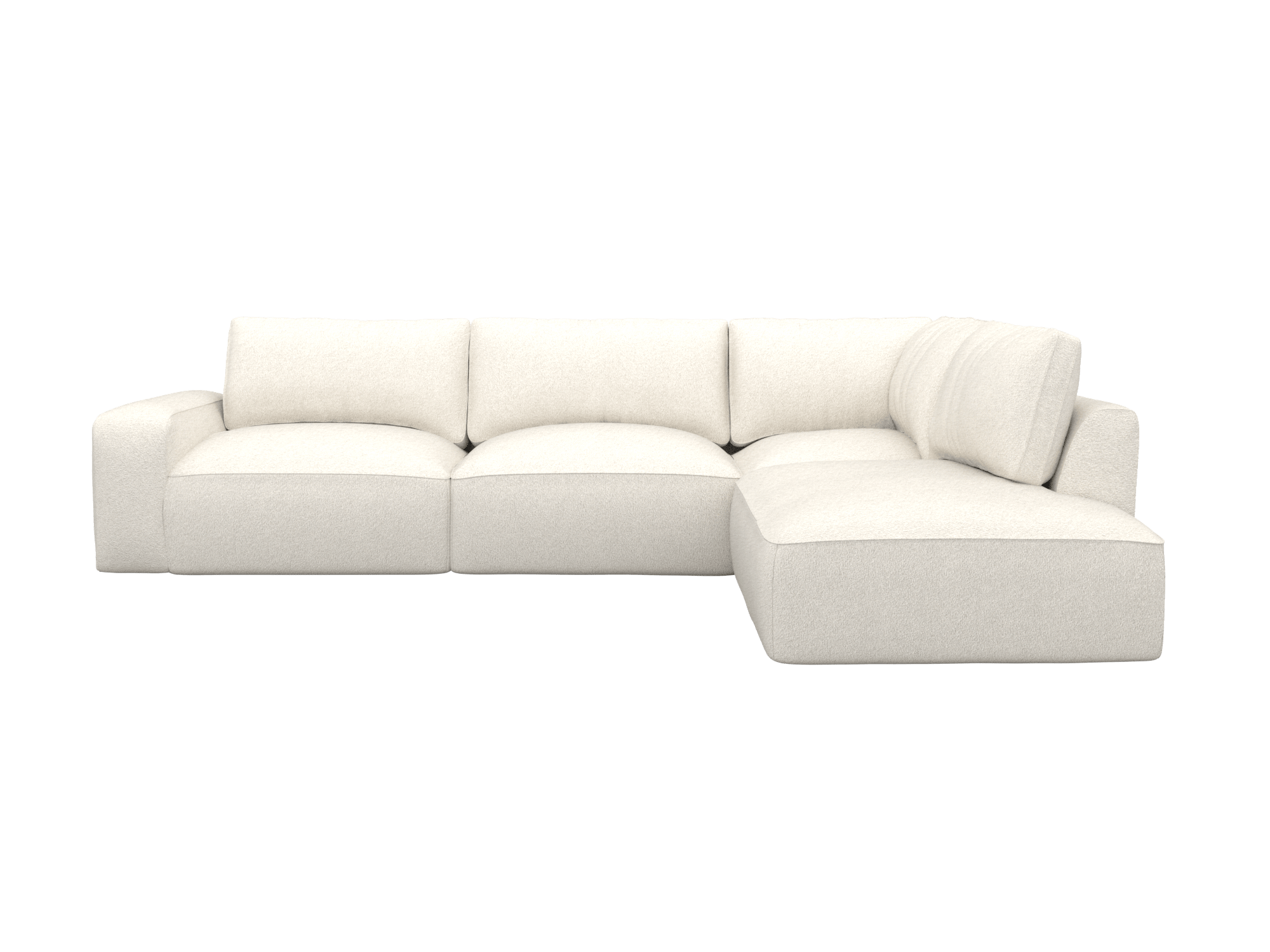 Buy River Boucle Ivory Corner Modular Sofa with Right Terminal - 4 ...