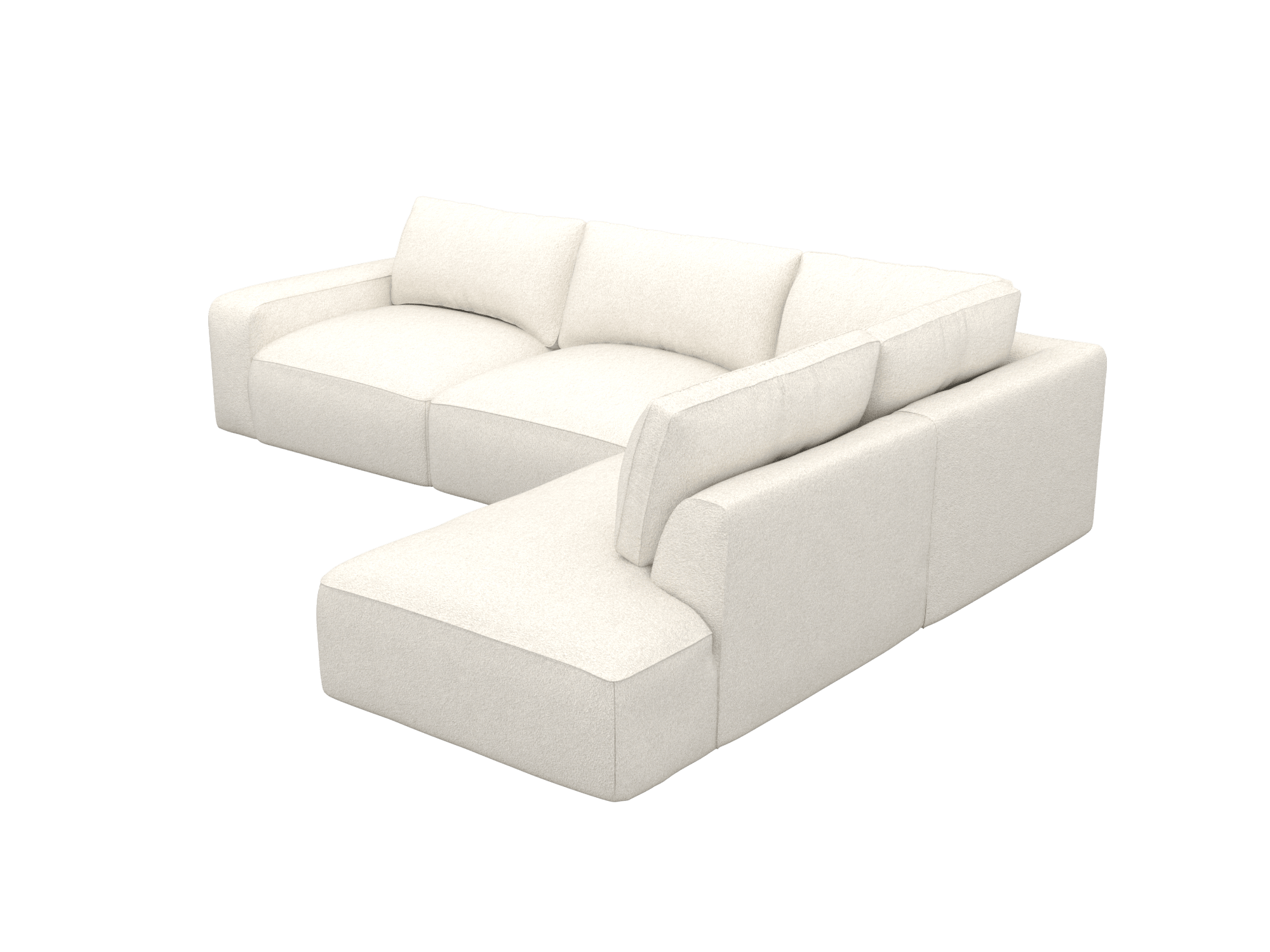 Buy River Boucle Ivory Corner Modular Sofa with Right Terminal - 4 ...